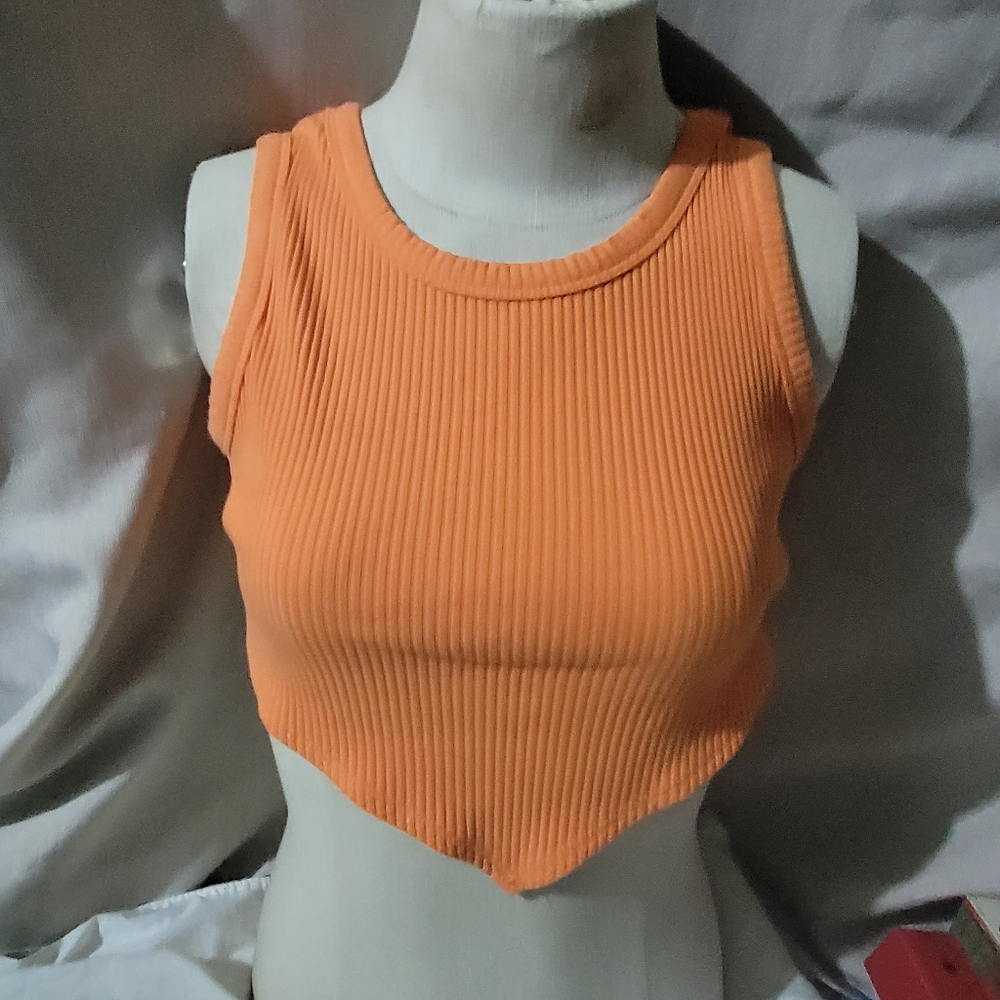 Orange neon crop top